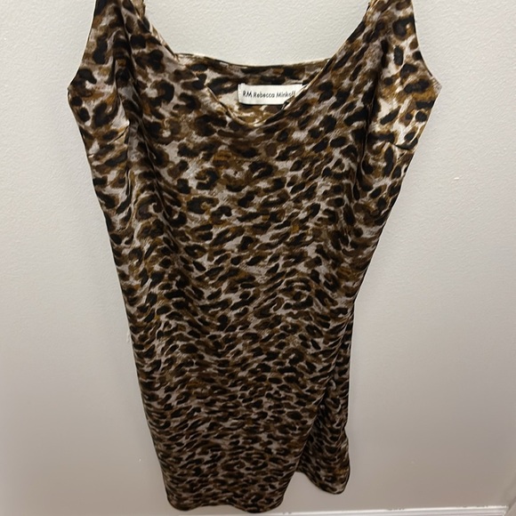 New Rebecca Minkoff Cheetah Animal Print Midi Slip Tank Dress Size Medium - Picture 6 of 6